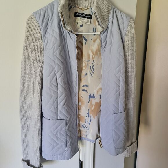 Salvatore Ferragamo Bomber Jacket Dusty Blue - Picture 8 of 13